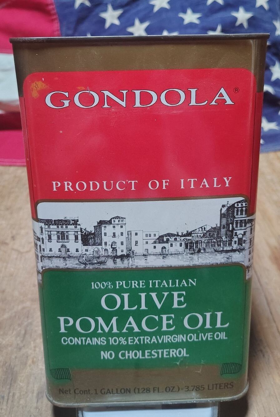 Vintage Gondola Olive Oil Advertising Tin Empty For Display Kitchen Decor